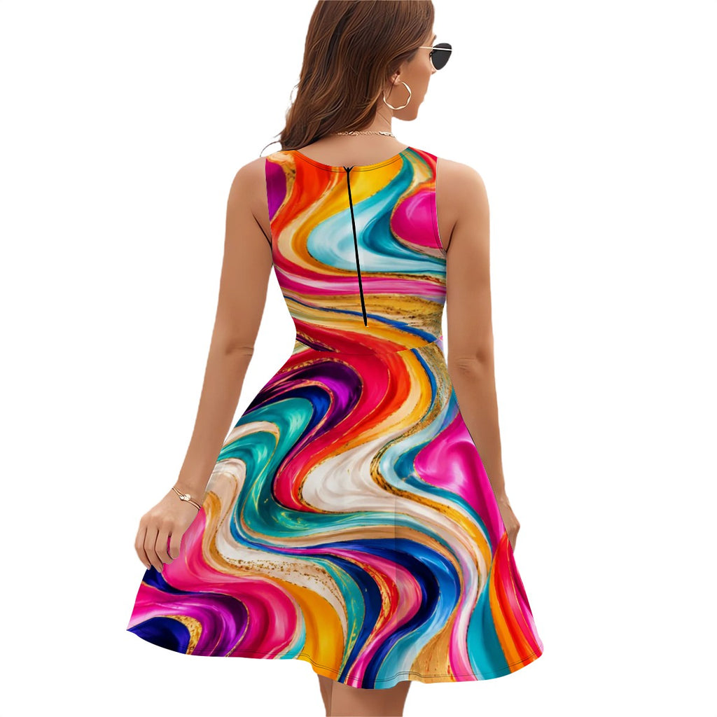 Sleeveless V Neck Dress