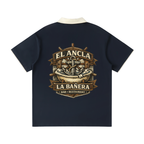 Contrast Collar Raglan Polo Shirt