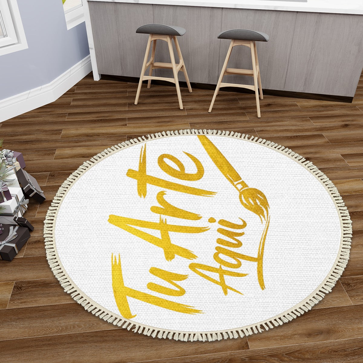 Multiple Sizes Round Area Rug with Tassels