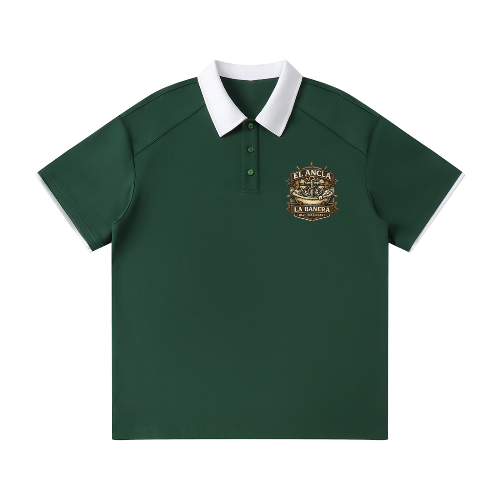 Contrast Collar Raglan Polo Shirt