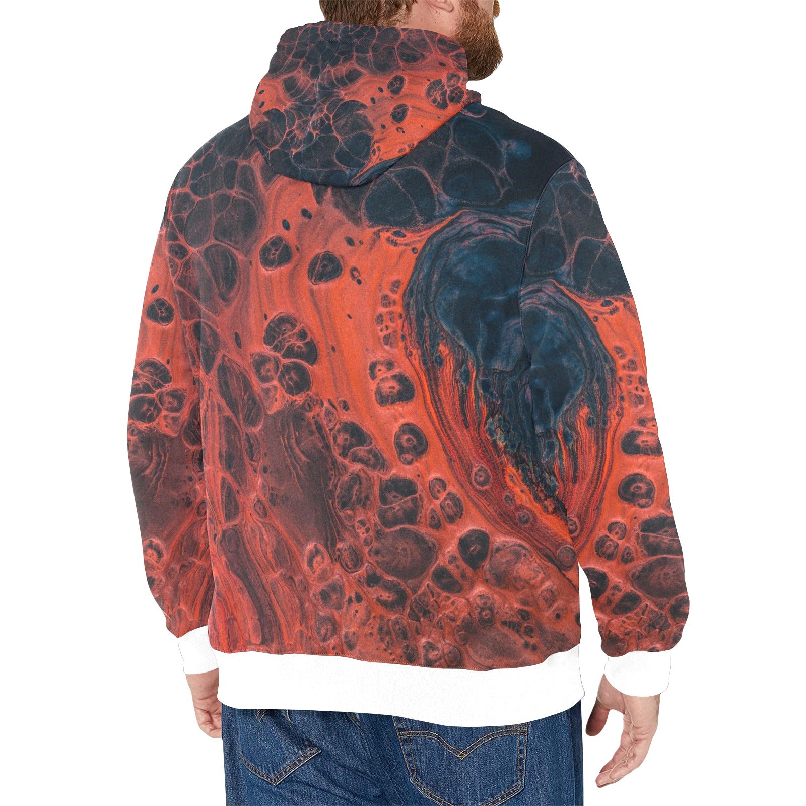 Men's Long Sleeve Fleece Hoodie Volcan