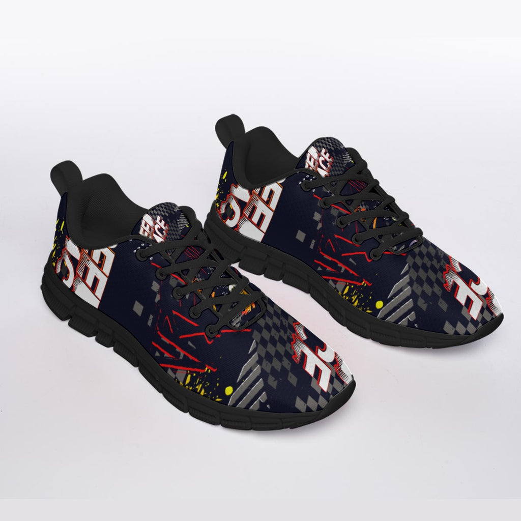 All-Over Print Men's Sports Shoes With Black Sole