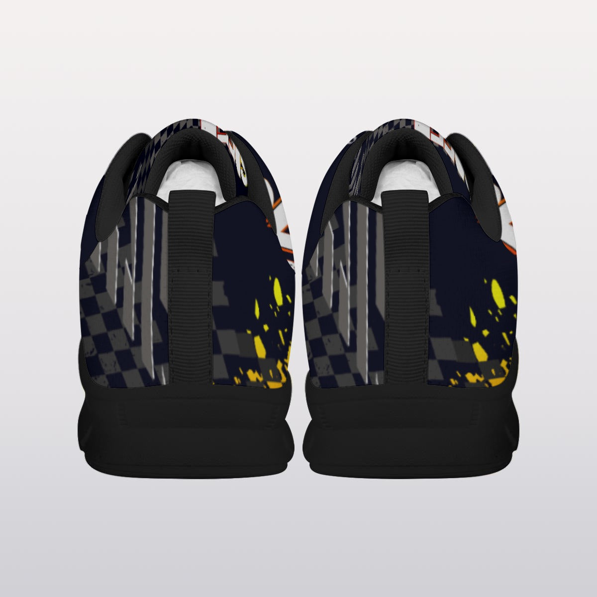 All-Over Print Men's Sports Shoes With Black Sole