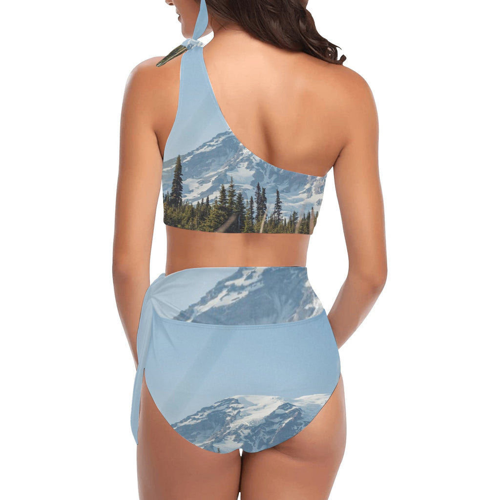 Bikini de Hombro Asétrico Talle Alto Personalizado (S16)