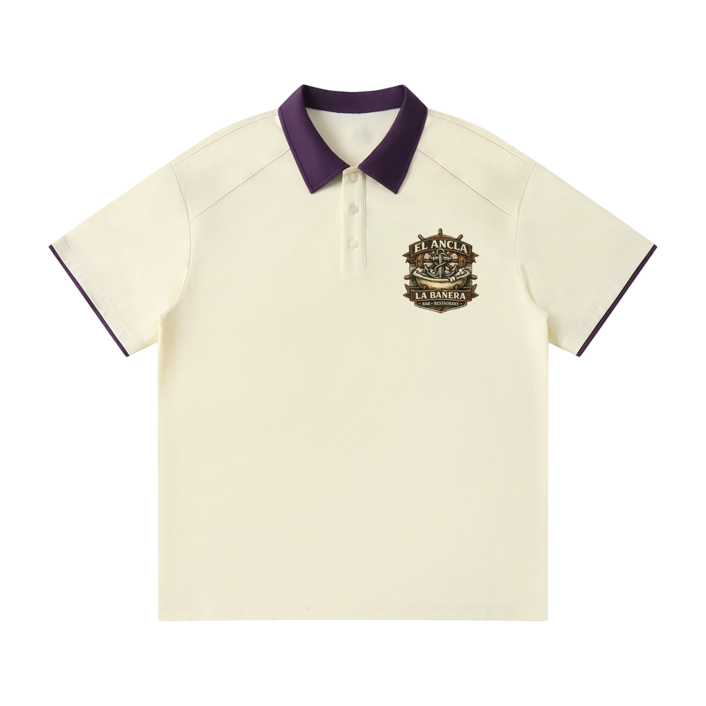 Contrast Collar Raglan Polo Shirt