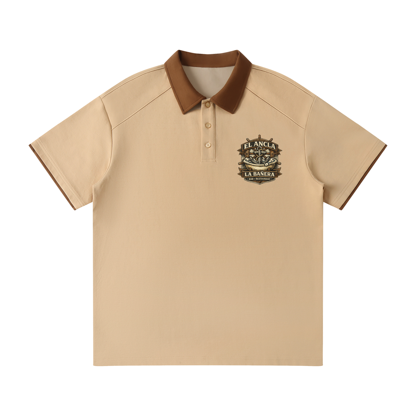 Contrast Collar Raglan Polo Shirt