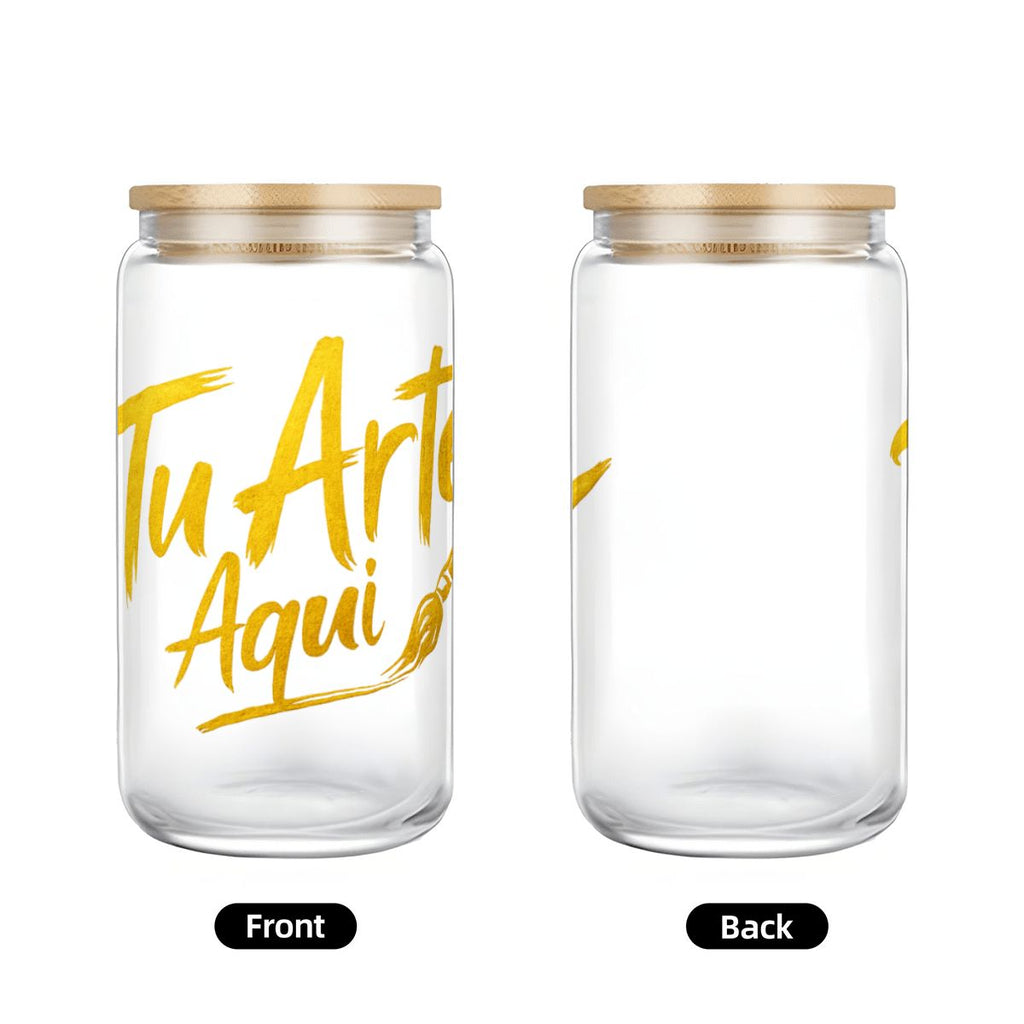 Glass Tumbler with Straw  Bamboo Lid  (16oz)
