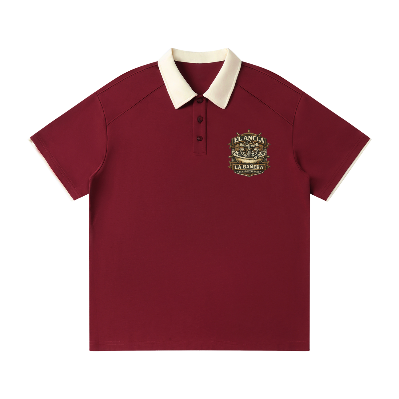 Contrast Collar Raglan Polo Shirt