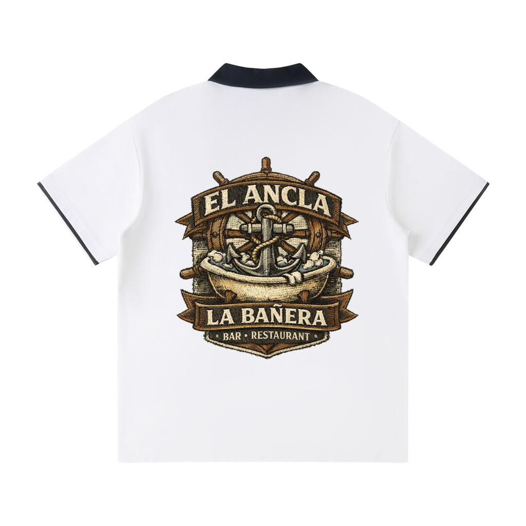 Contrast Collar Raglan Polo Shirt