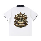 Contrast Collar Raglan Polo Shirt