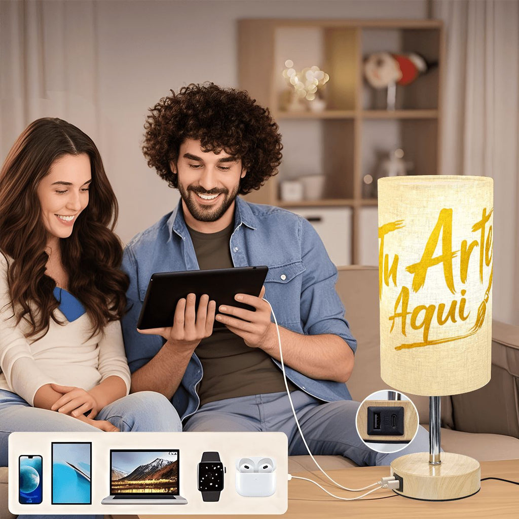 Touch Bedside Table Lamp with USB