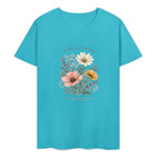 New Pure cotton short sleeved T-shirt Front print Multiple colors