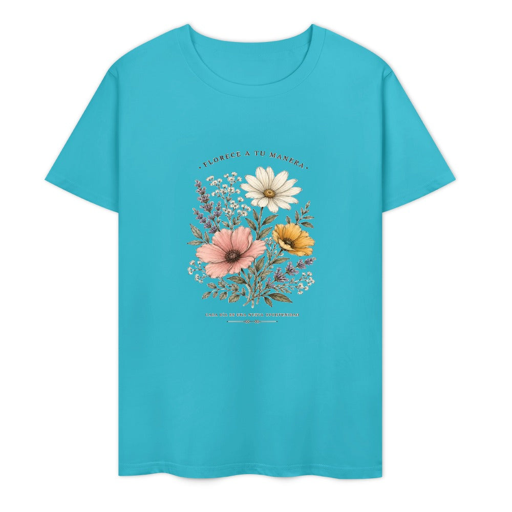 New Pure cotton short sleeved T-shirt Front print Multiple colors