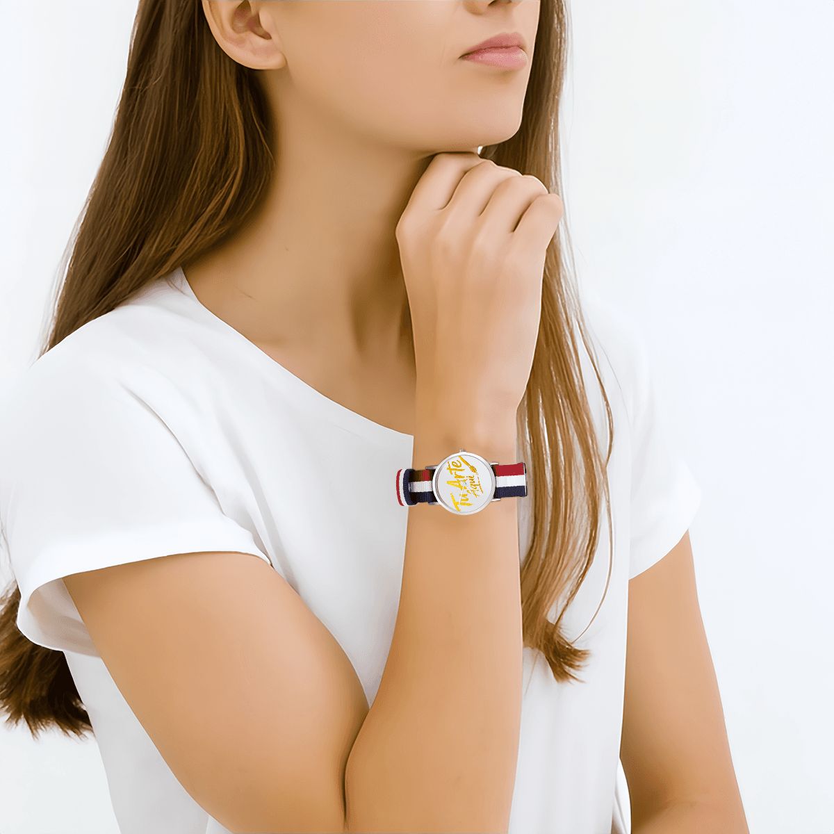 No Scale Watch With Woven Watch Band