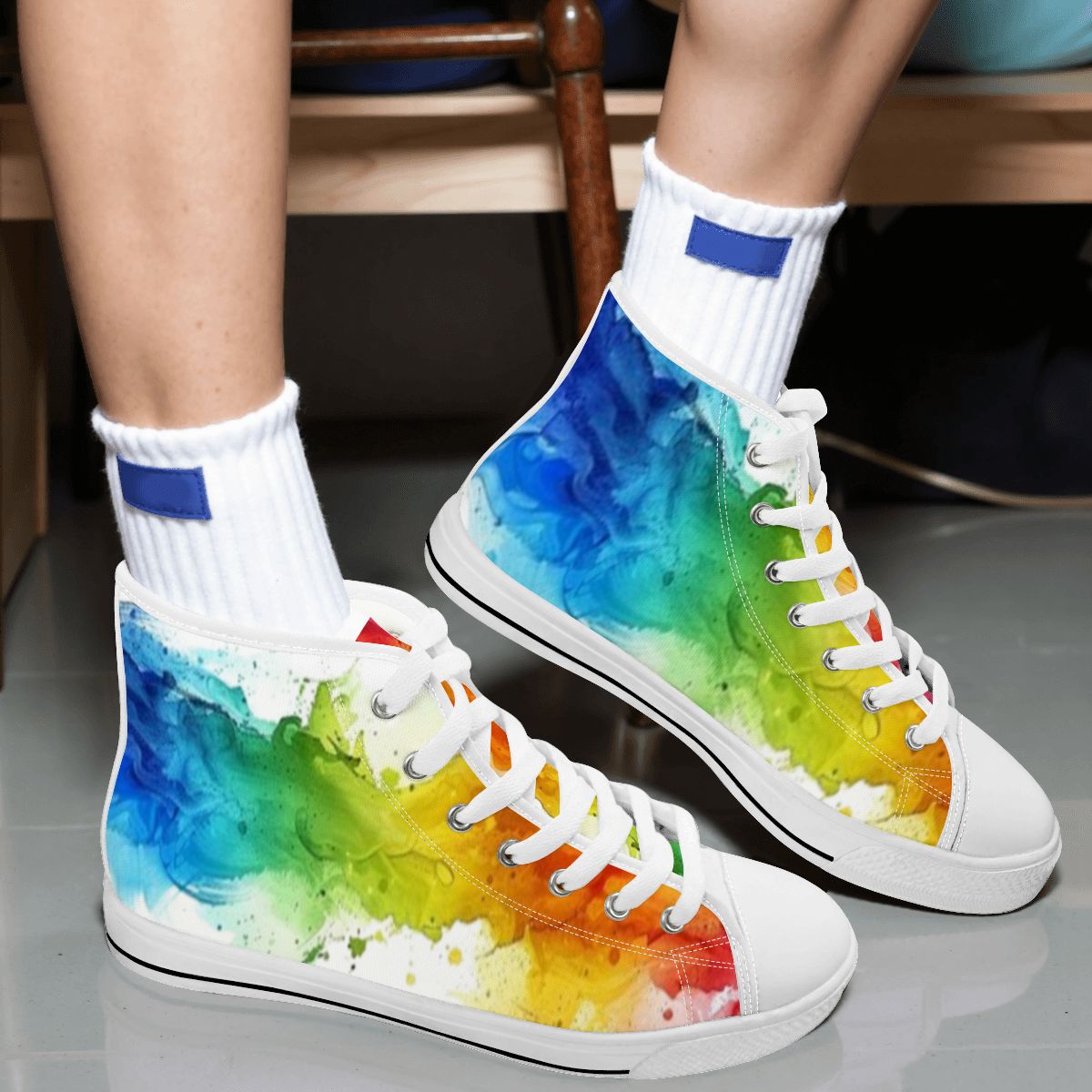 Men's High Top Canvas Shoes (Customized Tongue)