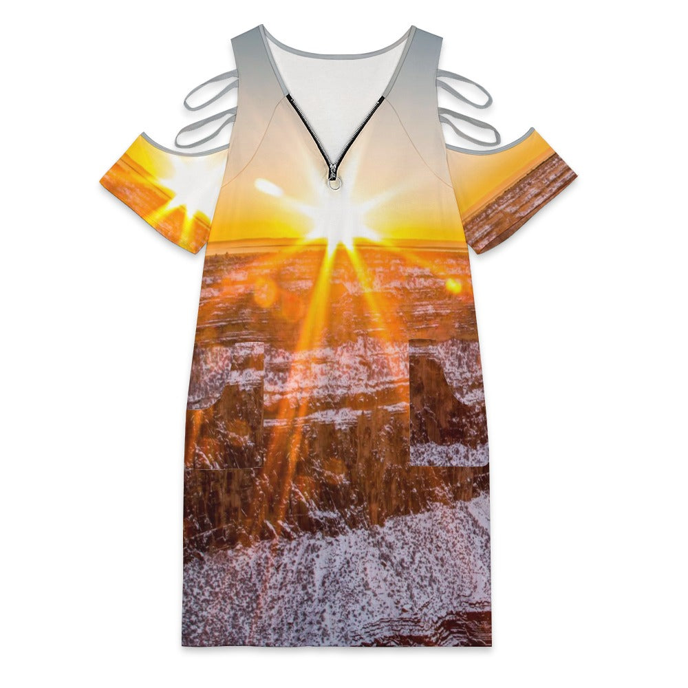 Women's V-neck off-shoulder plus size dress