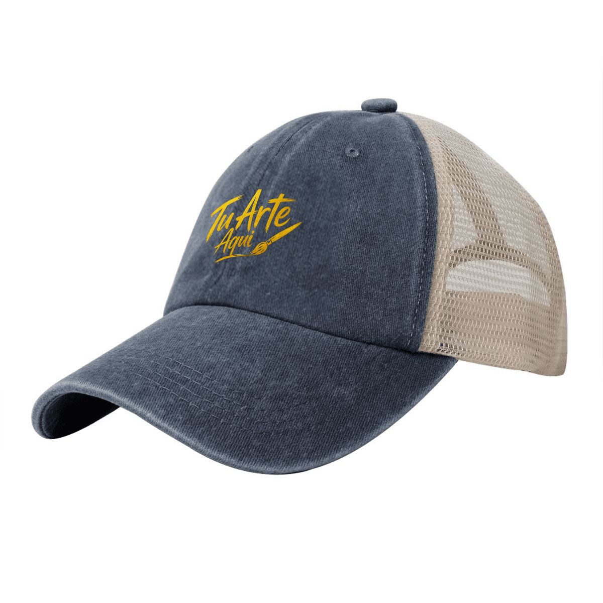 Washed Denim Mesh Cap