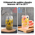 Glass Tumbler with Straw  Bamboo Lid  (16oz)