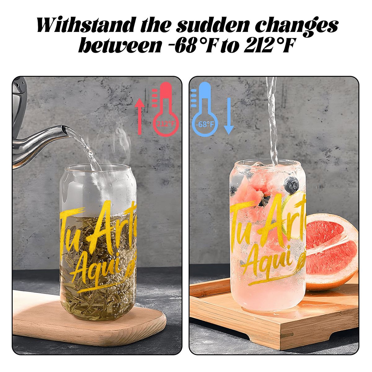 Glass Tumbler with Straw  Bamboo Lid  (16oz)