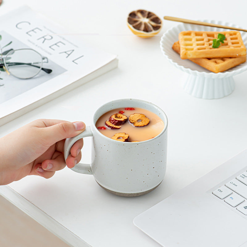 Ceramic Mug Large Capacity Suitable for Home Use Breakfast Water Milk and Coffee—1 Side Print 360ml