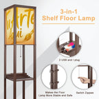 Floor Lamp with Shelves