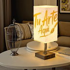 Square Table Lamp with USB Port Gold Trim