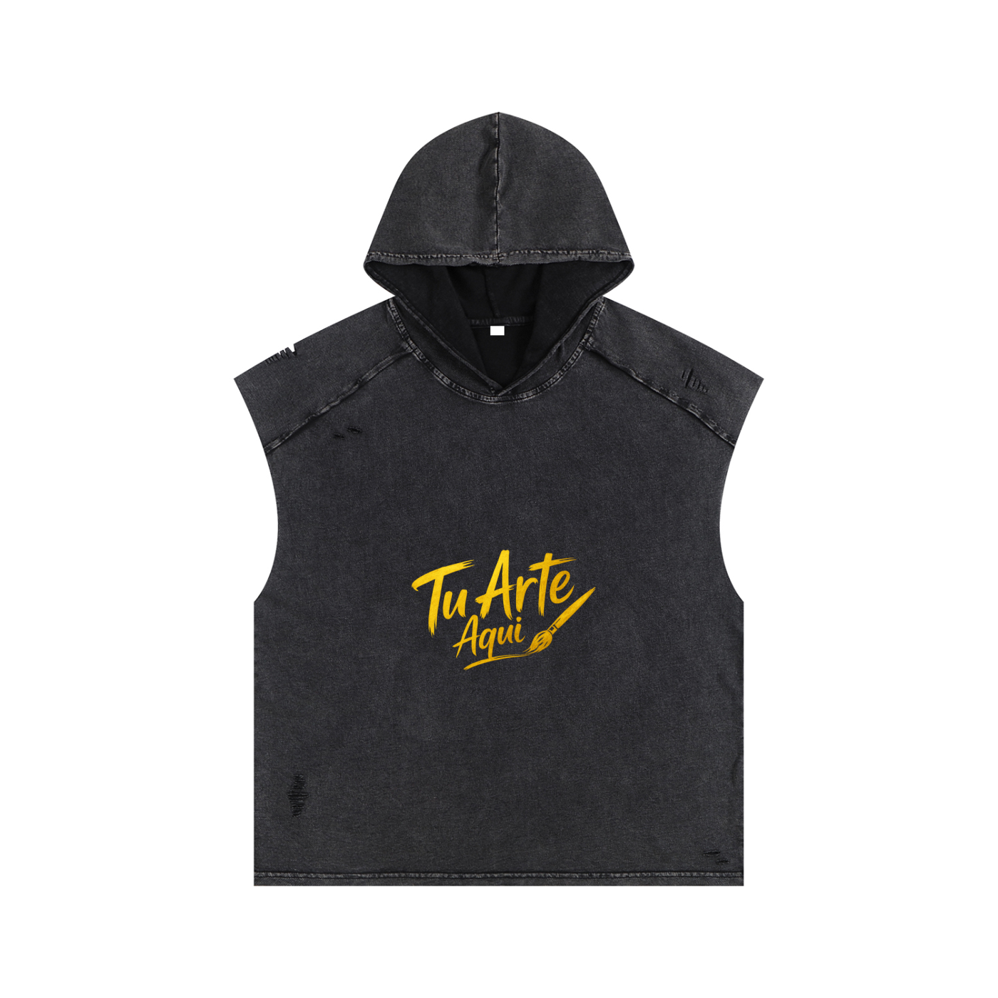 Snow Washed Boxy Hooded Tank Top