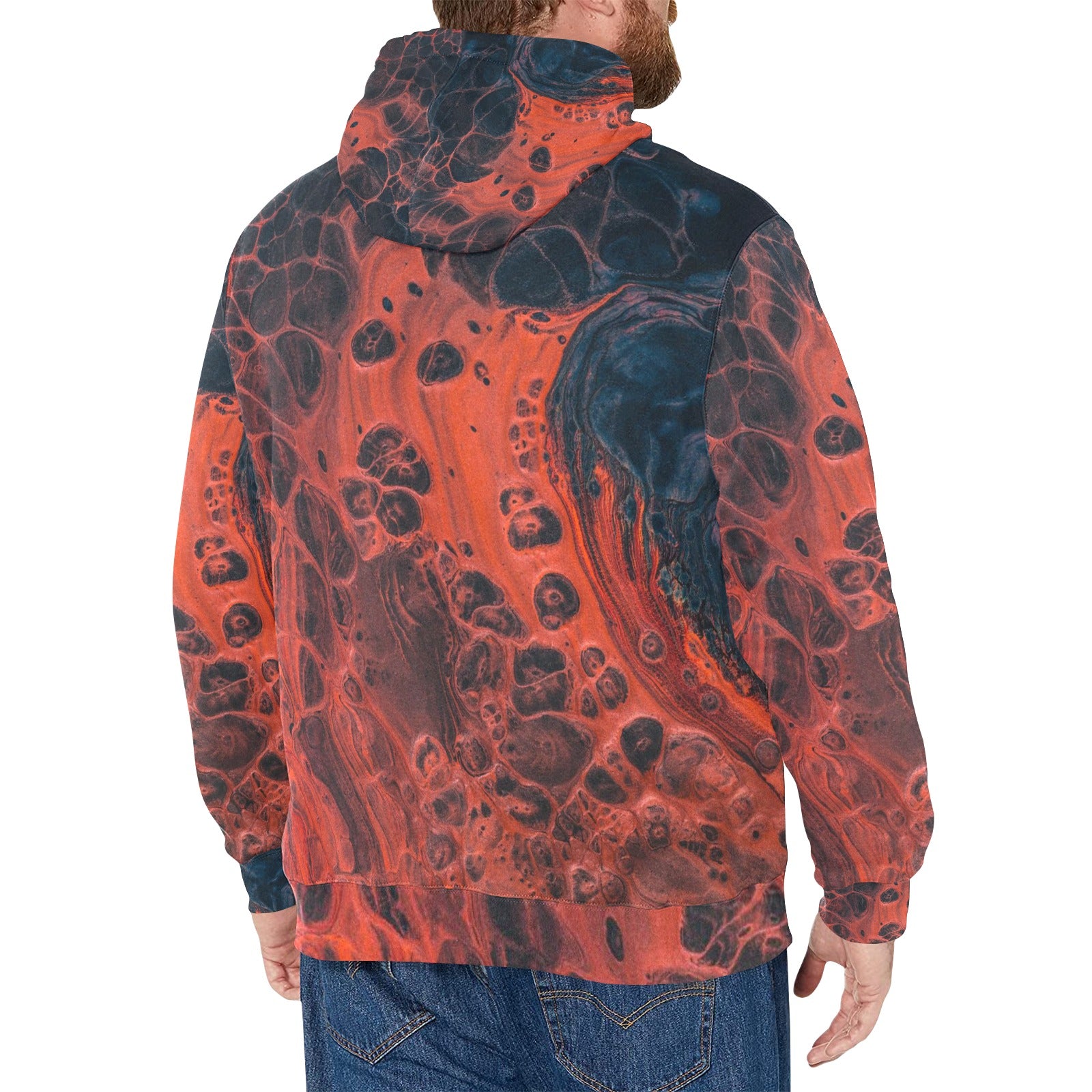 Men's Long Sleeve Fleece Hoodie Volcan