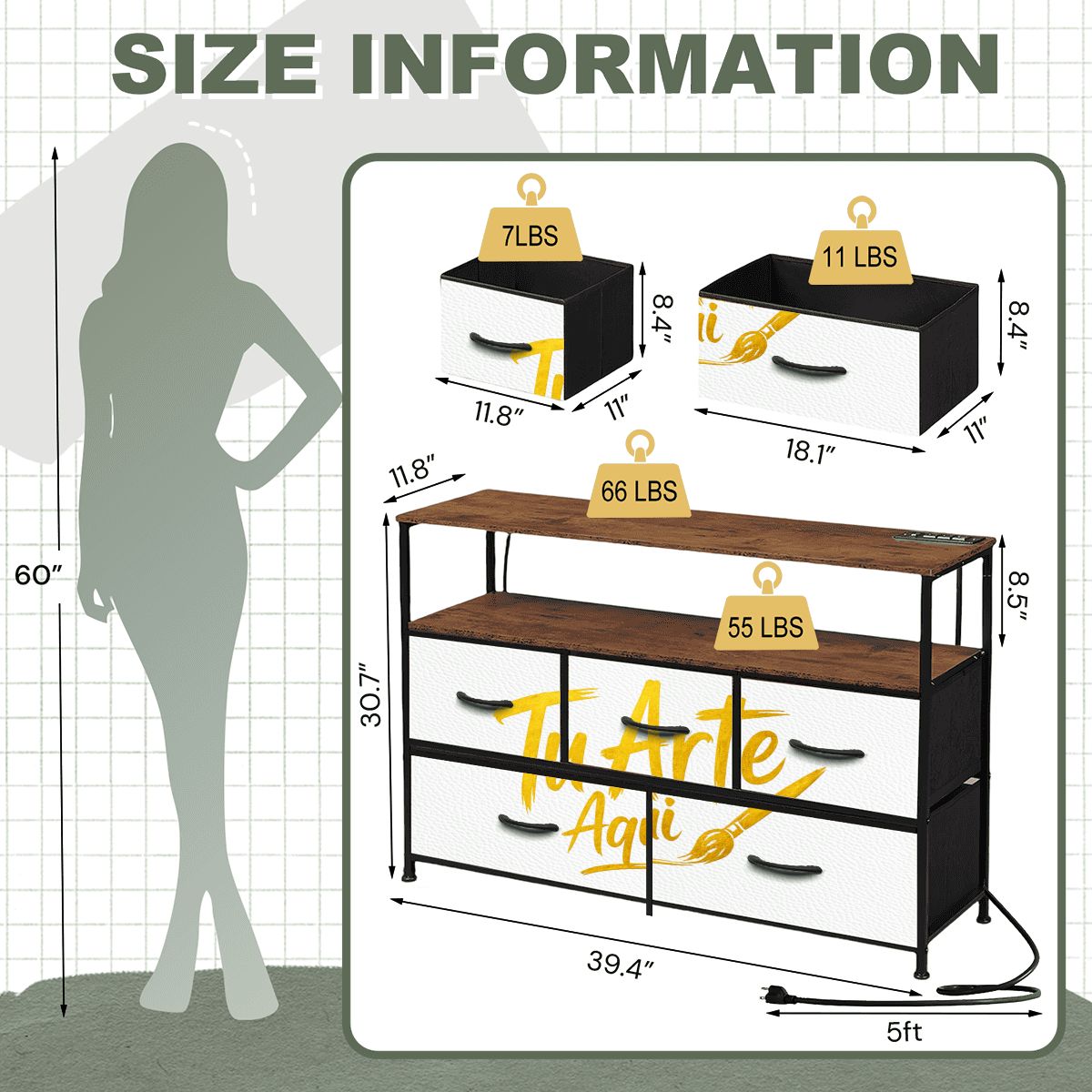 5Drawer TV Stand Dresser
