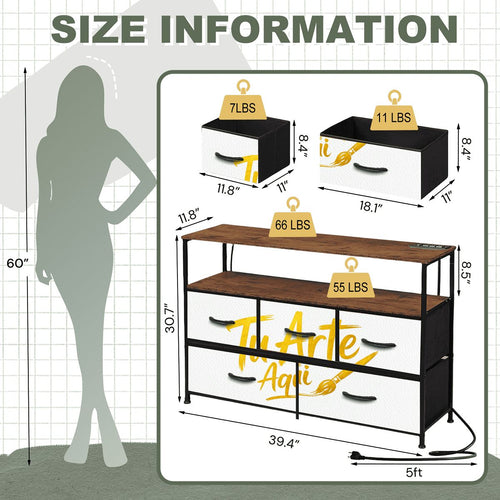 5Drawer TV Stand Dresser