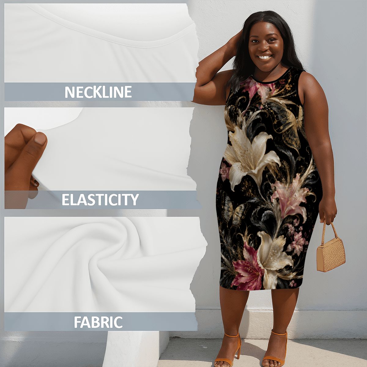 Women's Plus Size Sleeveless Dress