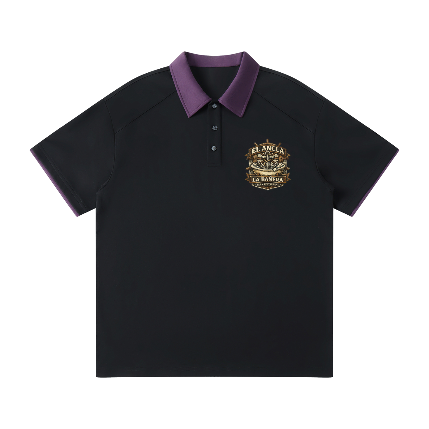 Contrast Collar Raglan Polo Shirt