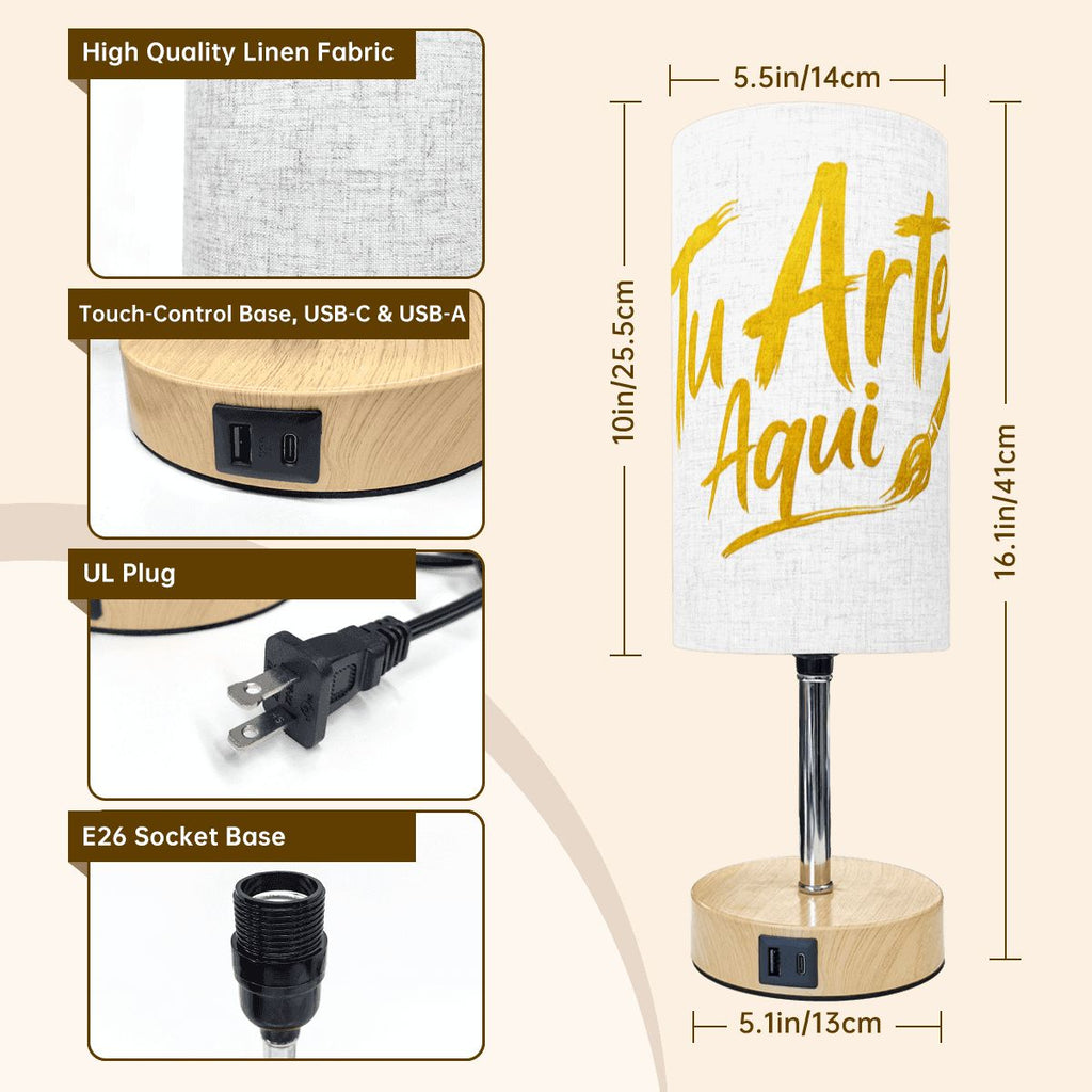 Touch Bedside Table Lamp with USB