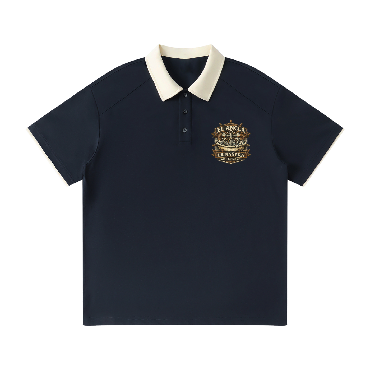 Contrast Collar Raglan Polo Shirt