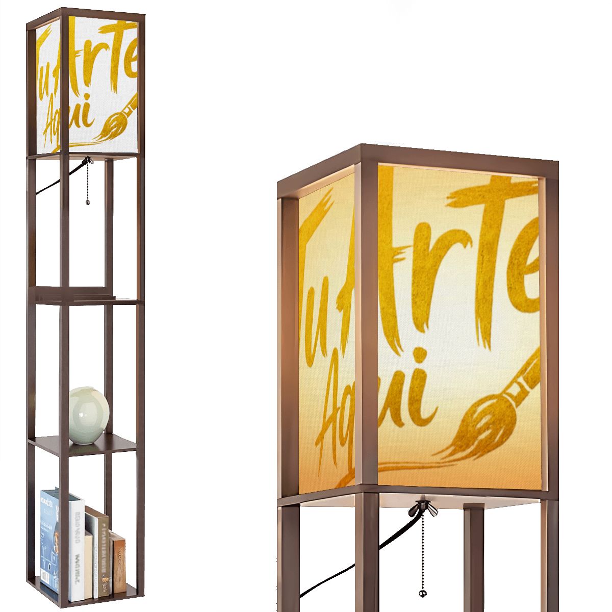 Floor Lamp with Shelves