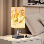 Square Table Lamp with USB Port Gold Trim