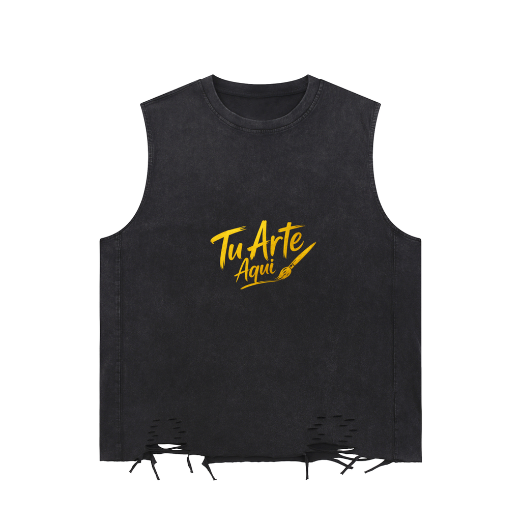 Snow Washed Raw-Hem Tank Top