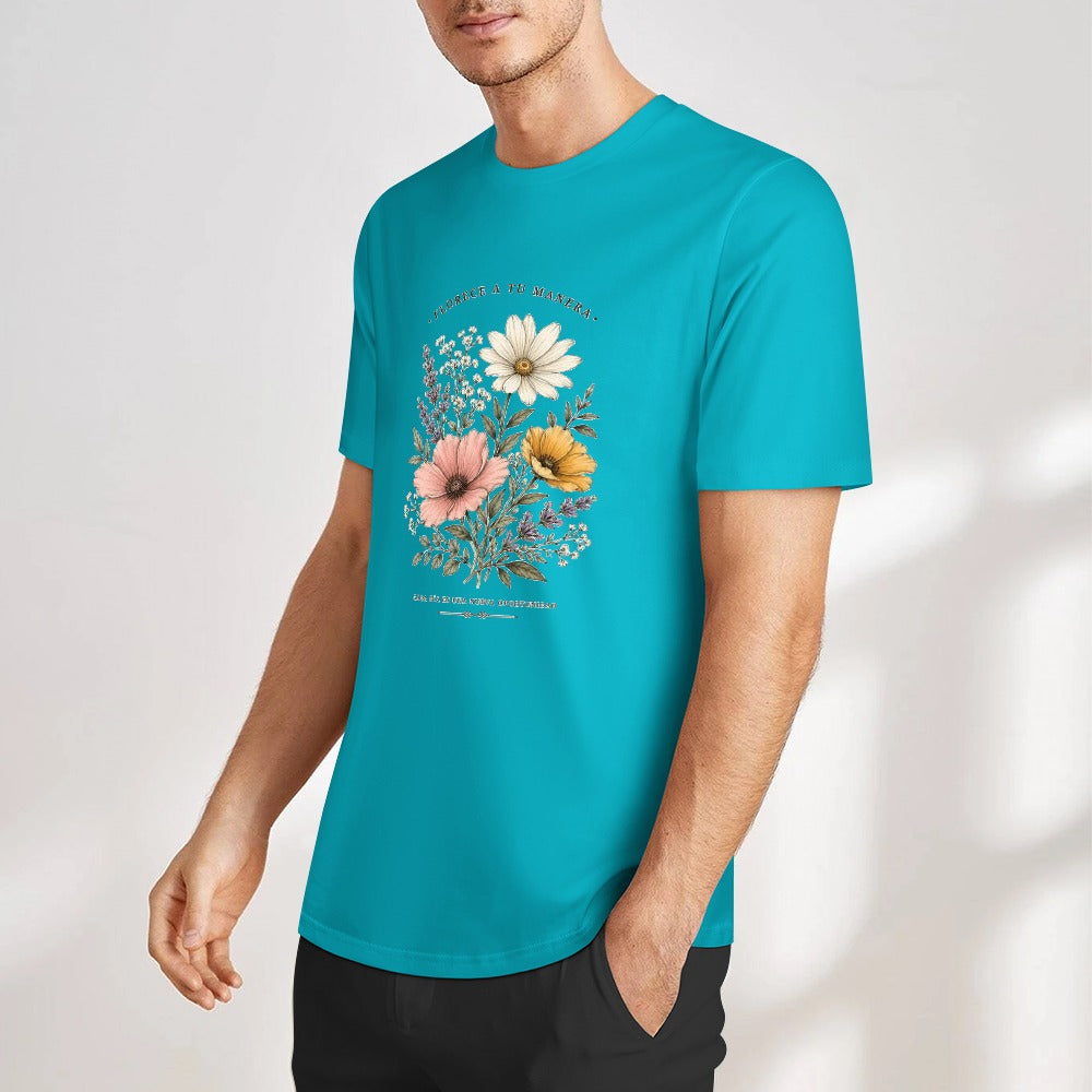 New Pure cotton short sleeved T-shirt Front print Multiple colors