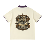 Contrast Collar Raglan Polo Shirt
