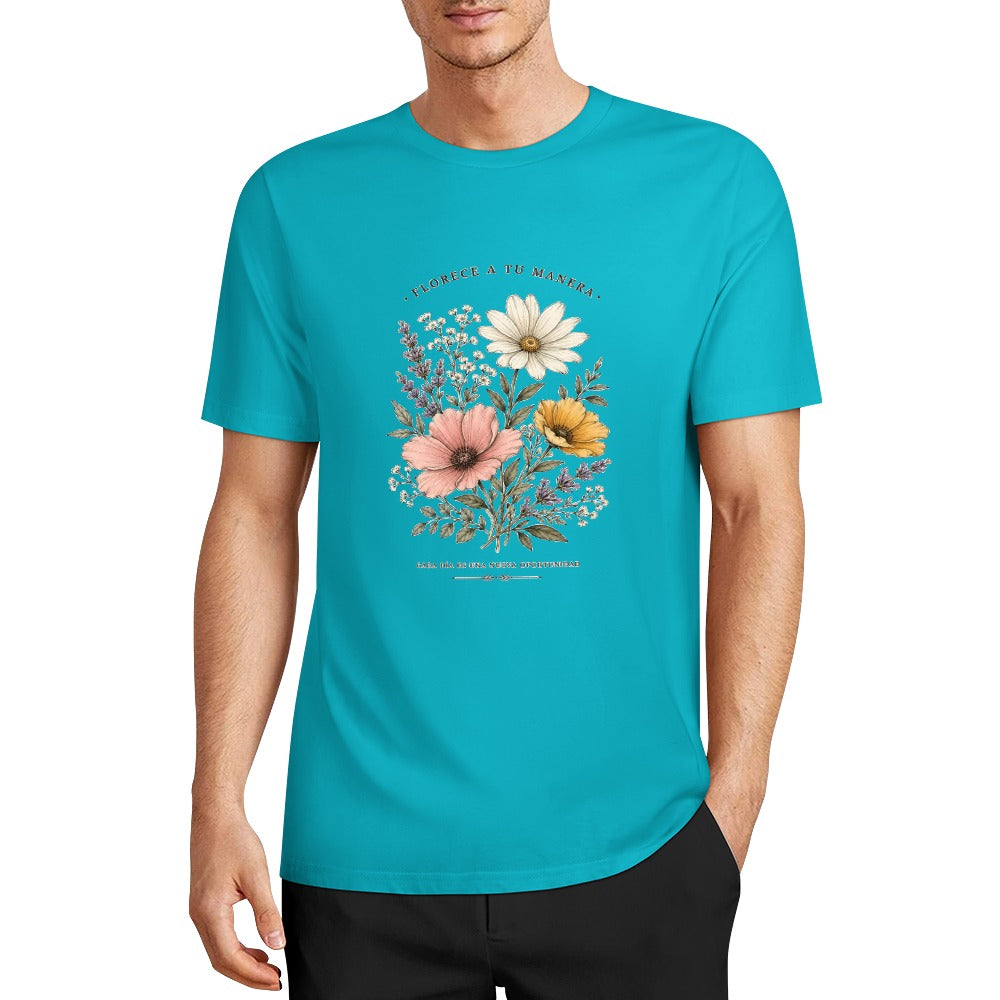 New Pure cotton short sleeved T-shirt Front print Multiple colors