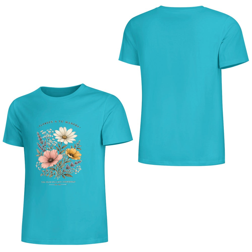 New Pure cotton short sleeved T-shirt Front print Multiple colors