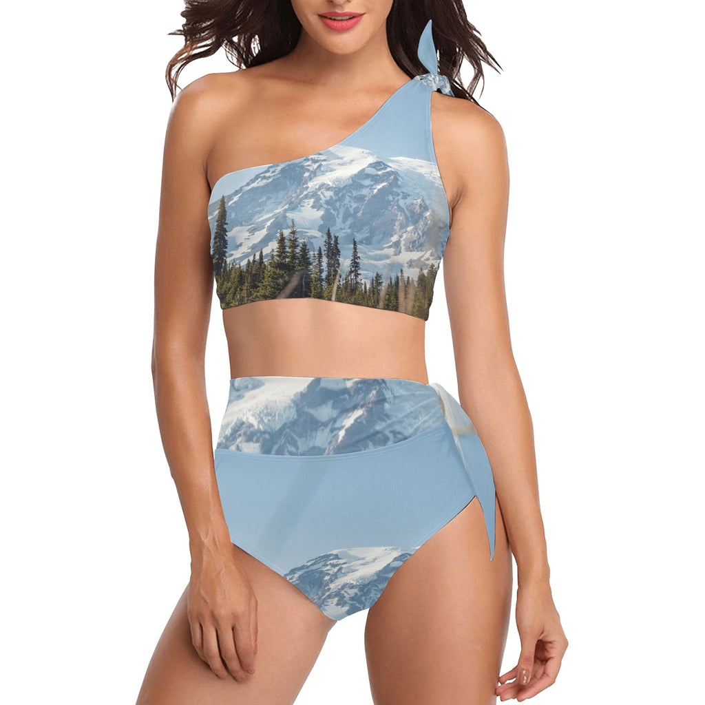 Bikini de Hombro Asétrico Talle Alto Personalizado (S16)