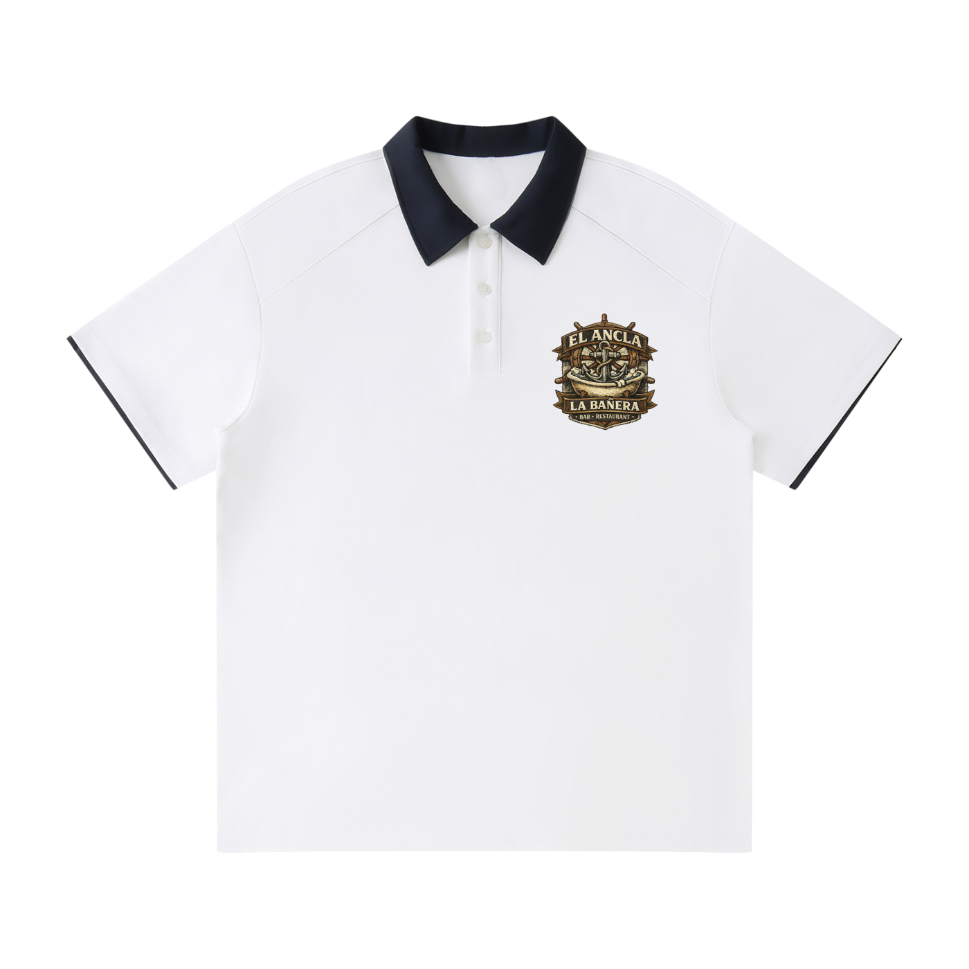 Contrast Collar Raglan Polo Shirt